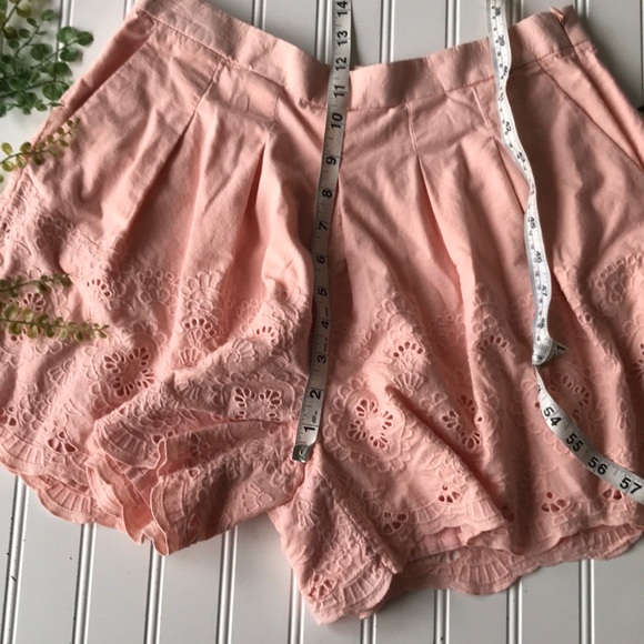 J. Crew eyelet shorts paper bag pink high waist pleated - Picture 5 of 9